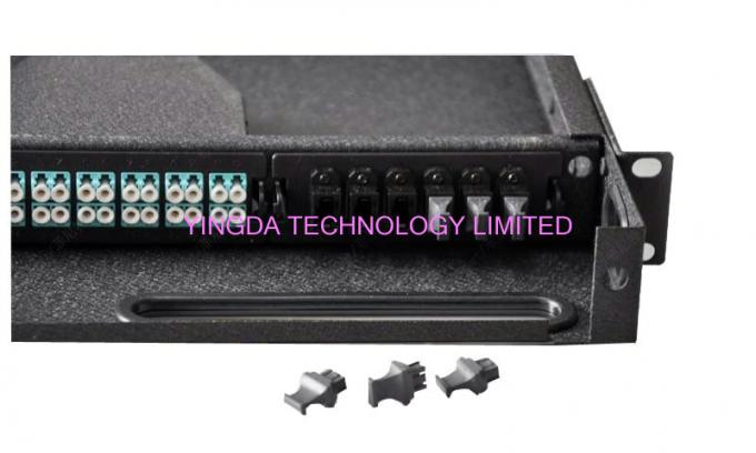 96 Cores 1U MPO Patch Panel / Enclosures 4 bays wide 24 LC ports3 MPO APC (x8) input SMF