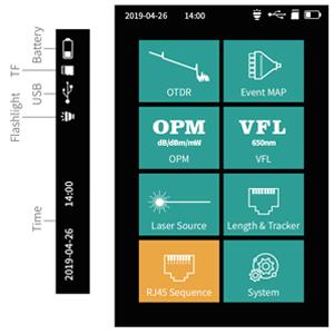 1310/1550nm SM Test Range 5m-60Km Mini OTDR 9 in 1 Tester dengan APC UPC SC/FC/ST/LC Adapter 1