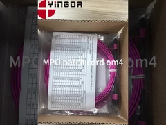 12 Fiber MPO Female Connector Patch Cord OM4 50/125um Elite Loss 0,35dB Ungu Polaritas A