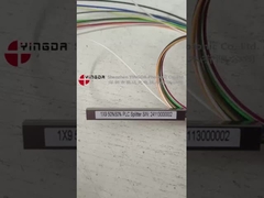 1x9 Fiber Optic PLC Splitter 50%:50% Rasio Split yang Tidak Seimbang Dengan Konektor SC APC