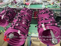 12 Fiber MPO Female Connector Patch Cord OM4 50/125um Elite Loss 0,35dB Ungu Polaritas A