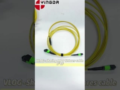 12 Serat MTP Baja Lapisan Serat Optik MTP MPO Kabel Bulat, MTP Patch Cord