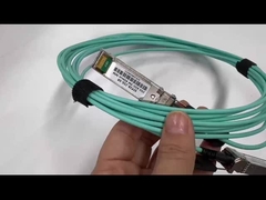 Kabel AOC 25G SFP28 ke SFP28 5m transmisi, OM3 300 aqua 850nm dengan tarik hitam