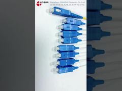 Input pemisah kaset 1:8 SC/UPC pigtail kuning 2mm, Output pigtail SC/UPC putih 900um