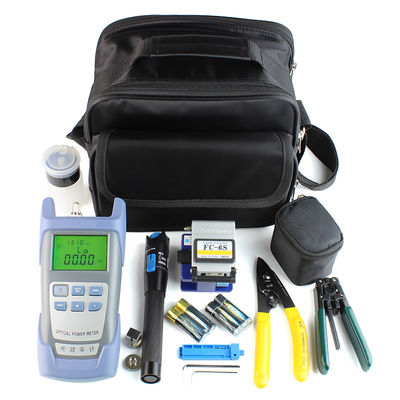 Kit Alat FTTH Kit Penghentian Serat Optik Mekanik Pengukur Daya Fiber Cleaver