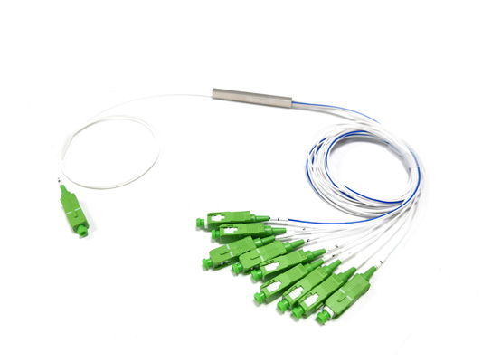 70/30 Fiber Optic PLC Splitter yang tidak seimbang Mode tunggal SC APC G657A1 1x9 PLC Splitter