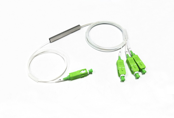 Beli 1x3 Fiber Optik PLC Splitter Singlemode G657A SC Konektor APC 1260 - 1650 Nm pembuatan online