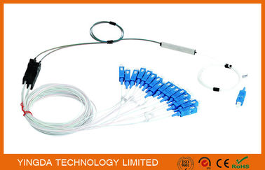 Beli LSZH G657A Fiber Optic PLC Splitter 1x4 Singlemode Penyangga Ketat 0.9mm pembuatan online