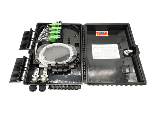Beli Outdoor IP65 16 Port 1x16 Fiber Optic Splitter Box Pole Mount / Wall Mounted Hitam pembuatan online