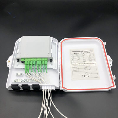 Beli 1*8 Modul Splitter FTTH Fiber Optic Spliter Box Uncut Kabel ABS Putih Tahan Api UL94 V0 pembuatan online