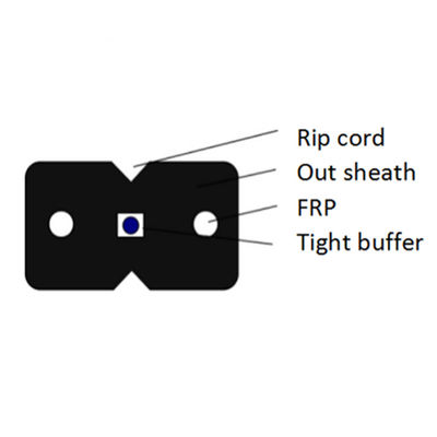 Beli 1Core Indoor FTTH Gambar 8 Kabel Drop G657A2 LSZH FRP KFRP GFRP Kawat Baja Hitam pembuatan online
