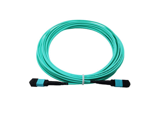 Beli 12 Fiber Optical MPO Patch Cable Assemblies OM3 40/100G Aqua 10 Meter Untuk Pusat Data pembuatan online