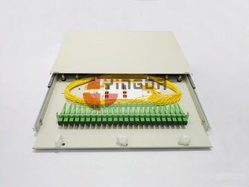 Beli 19 "Laci ODF SC 24Port Sliding Fiber Optic Patch Panel Distribution Box 1U Cold Rolled Steel pembuatan online