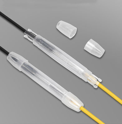 Beli 1 Core Transparan Mini FTTH Drop Kabel Splice Protection Box ABS PP Penggunaan dalam ruangan pembuatan online