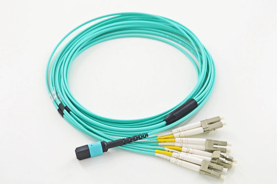Beli YINGDA High Speed 8Fiber MPO Male to LC OM3 Fanout Patch Cord Mode tunggal 9/125um Breakout 100G 400G pembuatan online