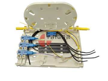 Beli 4 Port Fiber Optic Termination Box OTB FTB104E Plastic White untuk FTTH Drop Cable 2 * 3MM pembuatan online