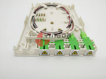 Beli Indoor 4 Cores FTTH Fiber Optic Termination Box untuk Adaptor SC / APC pembuatan online