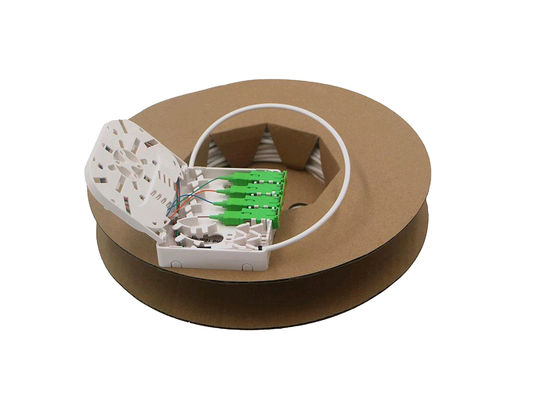 Beli 4 Core Fiber Optic Termination Box untuk pemasangan dinding dalam ruangan atau DIN Rail untuk FTTH pembuatan online