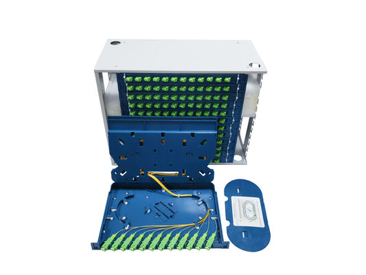 Beli 19'' Fiber Optic Patch Panel Max Kapasitas 144 Fiber SC LC FC ST Connector Rack Mount Dengan Integrated Splice Tray 12 Port pembuatan online