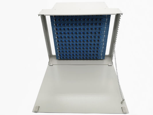 Beli Single Door Fiber Optic Patch Panel Rack Mount Untuk Konektor SC LC FC ST 12-144 pembuatan online