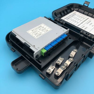 Beli FDB0208B Fiber Optic Termination Box untuk aplikasi luar ruangan dengan 2 lubang masuk kabel dan 8 adaptor SC pembuatan online