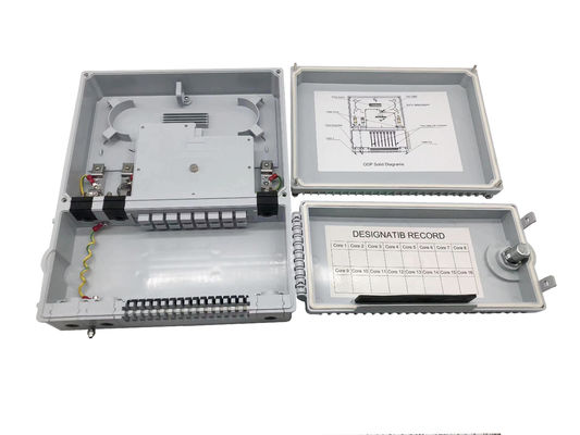 Beli 16port FTTH 1*8 PLC Splitter Optical Distribution Box IP65 Indonesia Telecom 2 Pintu Abu-abu pembuatan online