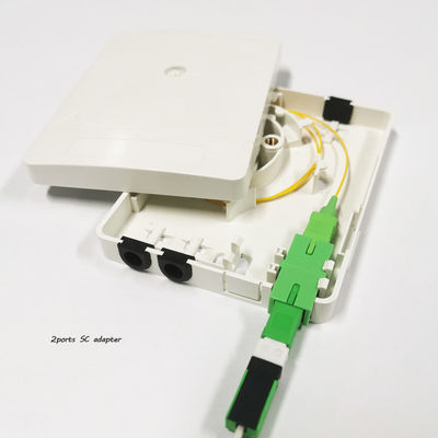 Beli 2SC Port Fiber Optic Termination Box untuk FTTH PON Plastic Optical Rosette SC LC Adaptor pembuatan online
