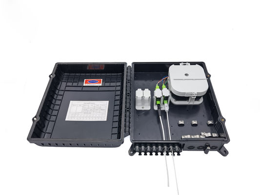 Beli 16Ports Outdoor Optical Distribution Box Black With Sc Adapters Plate For  2x3mm Flat Drop Cable Outlets PC ABS Material pembuatan online