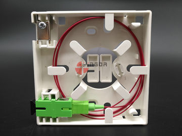 Beli SC / APC Dinding Mount Fiber Termination Box Socket Panel 2 Port Dengan Penjepit Kabel Logam pembuatan online