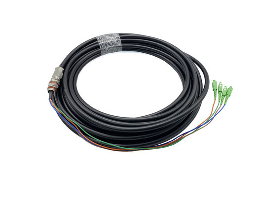 Beli 4 Inti Tembaga Aluminium Tahan Air Fiber Optic Pigtails SC FC 9.8mm Kabel Militer Ruggerized PE pembuatan online