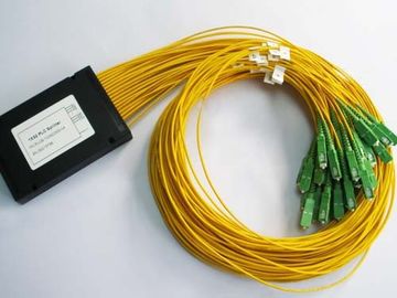 Beli Modul Mini LAN / WAN Fiber Optic PLC Splitter diblokir 0.9mm dengan konektor SC / UPC pembuatan online