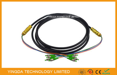 Beli FC / APC 4 Pigmen Fiber Optik Inti Kabel Cord Patch Tahan Air Hitam, Panjang Disesuaikan pembuatan online