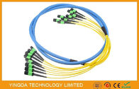 Yellow 3D Tested 96 Fiber MTP MPO Cable , Fiber Optic Cable Assemblies
