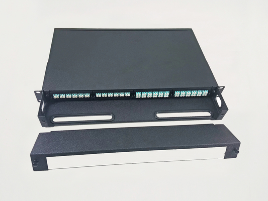 Beli 96 Cores 1U MPO Patch Panel Enclosure 4 rongga lebar 24 port LC Adaptor Kaset MTP pembuatan online
