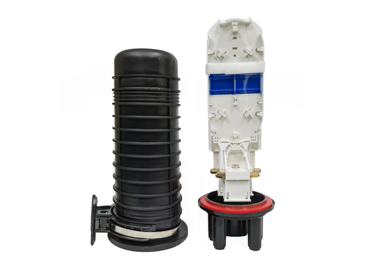 Beli PP 96 Fibers Waterproof Pole Mount Fiber Optic Cable Splice Closure 1 Oval + 4 Port Bulat pembuatan online