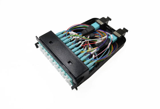 Beli 12 24 Serat MPO MTP Kaset Plastik OM3 10G Aqua Male Multimode Cable pembuatan online
