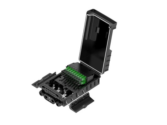 Pabrik Serat Optik NAP Caja De Terminal 36 Core Ftth Fiber Optic Splitter Box FAT Hitam ABS PC