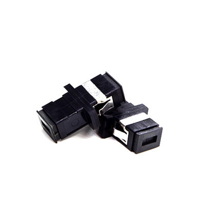 SC Simplex Fiber Optic Adapter With Flange Single Mode  Plastic Optical Coupler