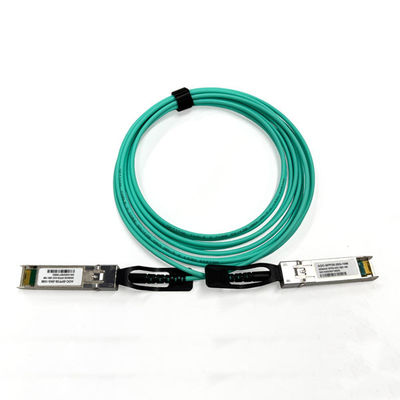 25G SFP28 Kabel optik aktif 50/125 OM3 MM 3.0mm Kabel AOC Aqua Color 10 Mts