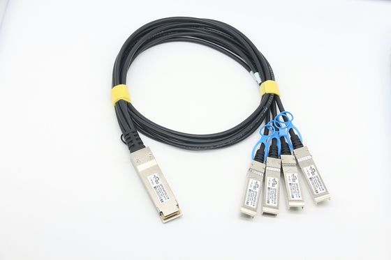 100G QSFP28 Ke 4x25G SFP28 DAC Kabel Twinax Tutup Langsung Bahan Tembaga Kompatibel Dengan Cisco