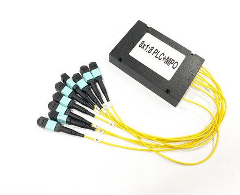 MPO MTP Connector Fiber Optic Splitter FTTH 8PCS 1x8 2.0mm ABS Cassette Multimode OM3 PLC Splitter 1M