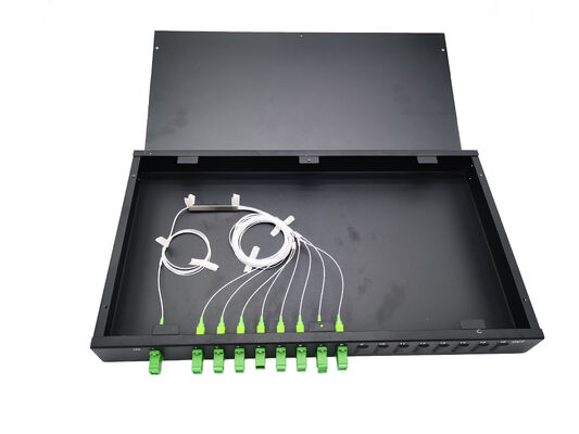 48 Port SC Fiber Optic Patch Panel ODF Rack Mount 19 Inch dengan 65dB Return Loss Sliding Patch Panel