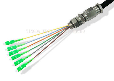 Pigtail Serat Optik Tahan Air 6 Core SC / APC singlemode 9/125 um OS2 LSZH 15 Meter 0.9mm untuk Telekomunikasi Luar Ruangan